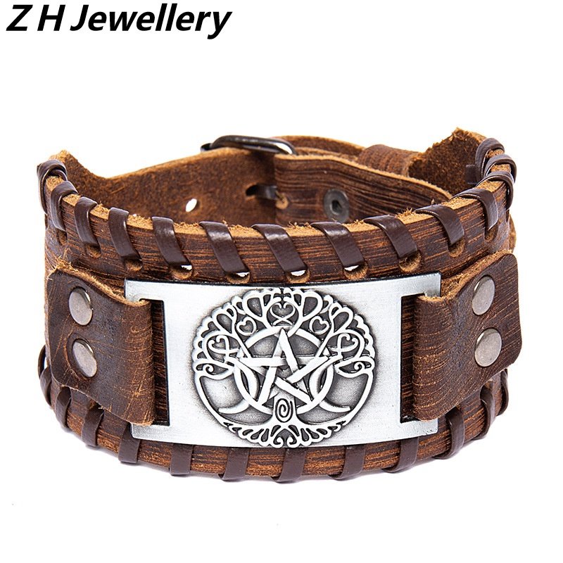 Gelang Amulet Keberuntungan Pria Viking Nordic/Perhiasan Pesta Fashion 21CM