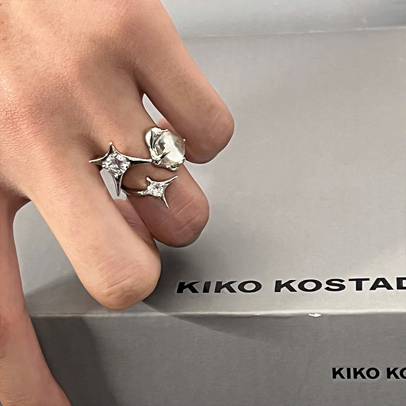 Aksesoris Cincin Zirkon Inset Mikro Meteor Temperamen Gaya