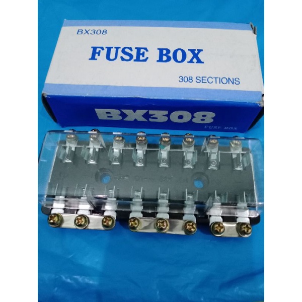 Fuse Box Universal 8 Fuse No Part BX308 / 308 Sections / Kotak Skring Tabung 8 Skring BX308