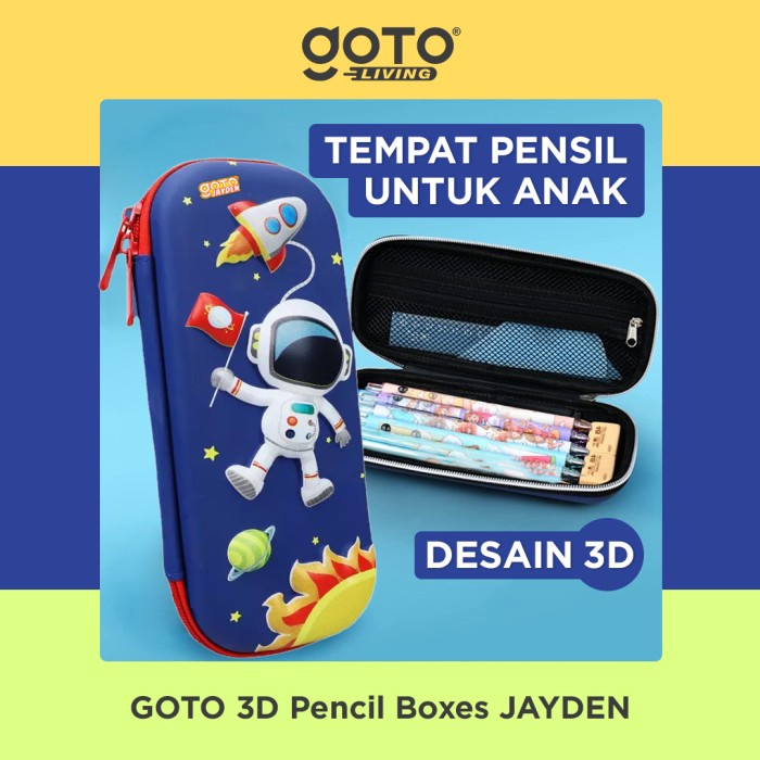 

Tempat Pensil Goto Jayden Kotak Pensil Anak Tempat Alat Tulis 3D Karakter Timbul