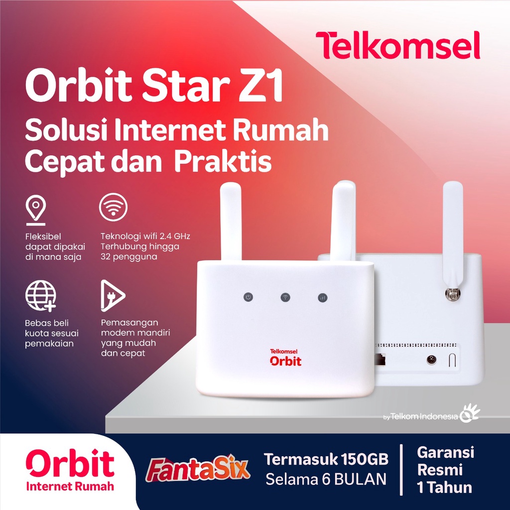 Telkomsel Orbit Star Z1 Modem WiFi 4G High Speed + Antena