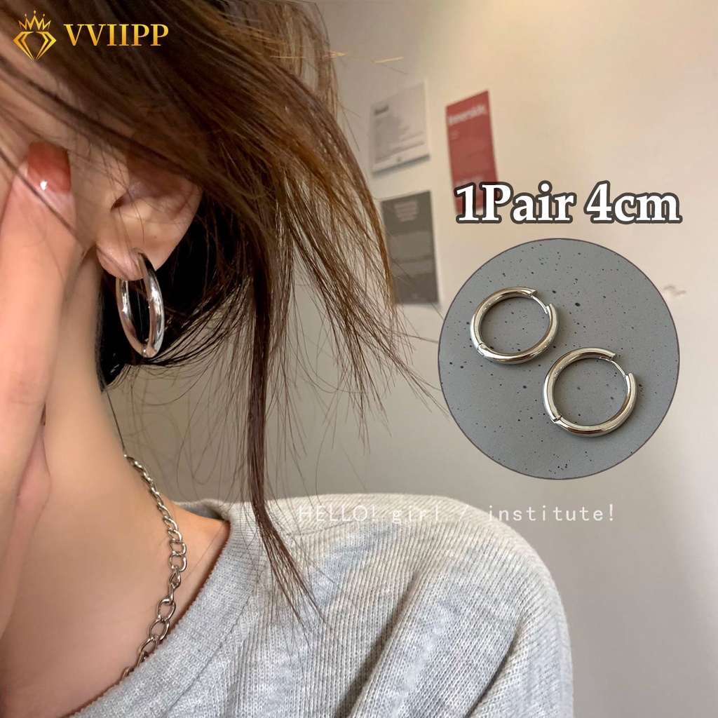 Fashion Lingkaran Besar Tindik Anting Tindik Anting Hoop Earrings Emas Perak Cincin Telinga Wanita Perhiasan Aksesoris