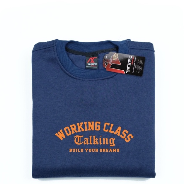 Sweater Pria Oblong Crewneck Original Talking Authentic Warna Navy Blue Woking Class