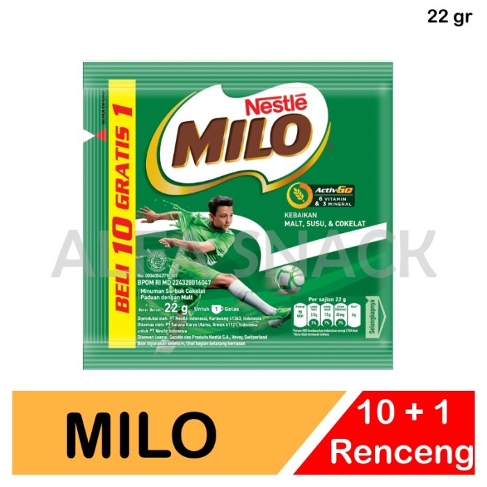 

Susu Milo Activ Go Kemasan Renceng 10 Sachet x 22 gram