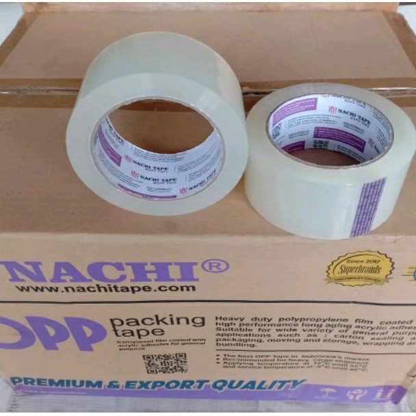 

Lakban/Isolasi Nachi 2 inch transparan (48mm x 100 yard)