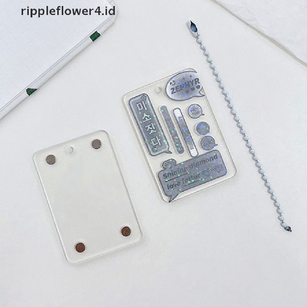 {rippleflower4.id} Ins New Gantungan Kunci DIY Photocard Card Holder Case Bear Korea Bingkai Foto Akrilik Idol Bintang Chasing Liontin 2022alat Tulis~