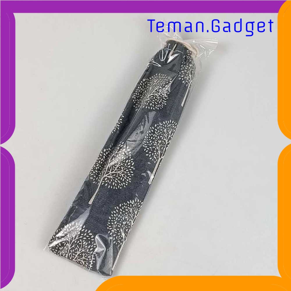 TG - DPR Tofok Cutlery Set Perlengkapan Makan Sendok Garpu Blue Cloth Bag 6PCS - T10