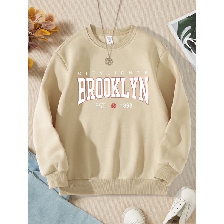 BROOKLYN est 1898 Sweatshirt Basic II Sweater Crewneck Print DTF II Sz M - XL Anak &amp; Dewasa ( Pria &amp; Wanita )