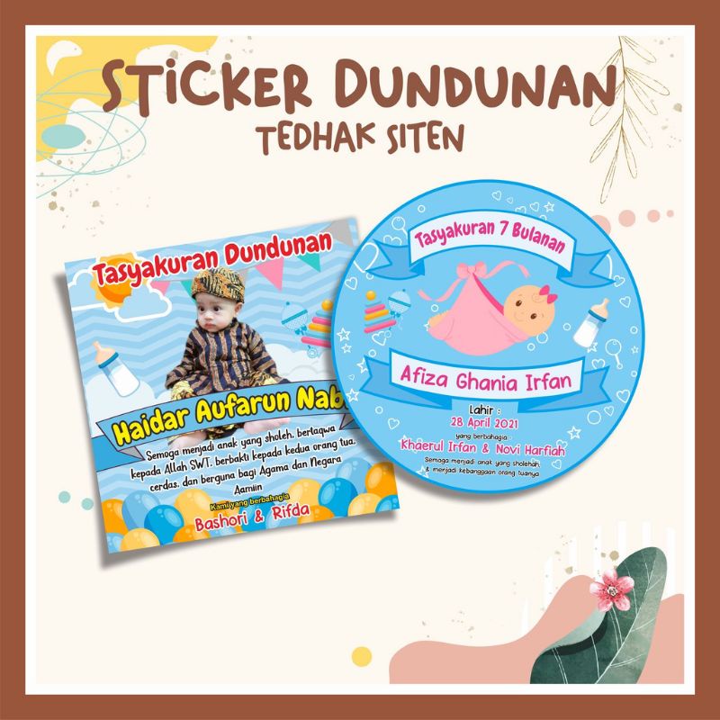 

Stiker dundunan // stiker tedak siten //stiker ultah // stiker anak