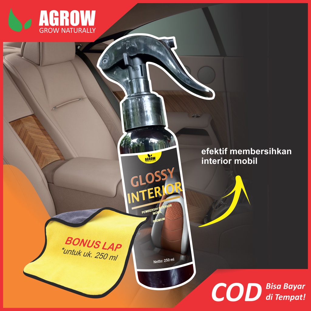 Pembersih Interior Mobil Glossy Interior Cleaner Jok Plafon Dashboard 250 ML By Agrow