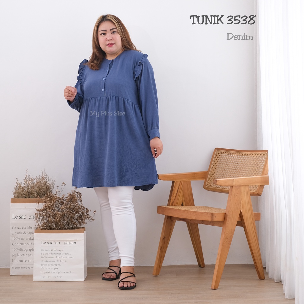 Tunik Jumbo Wanita 3538, Ld 125,130 &amp; 145 cm