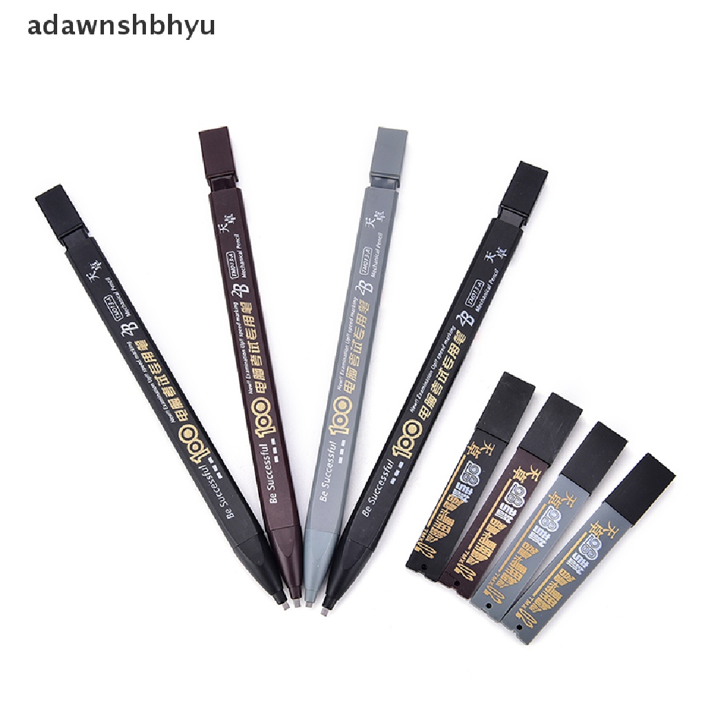 Adawnshbhyu 2B Hitam Lead Holder Ujian Pensil Mekanik Dengan Lead Refill Set Perlengkapan Kantor ID