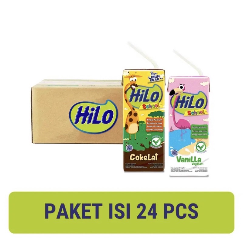 Hilo School Coklat / Vanila Vegiberi / Cotton Candy Cair Ready To Drink 200ml / 24pc