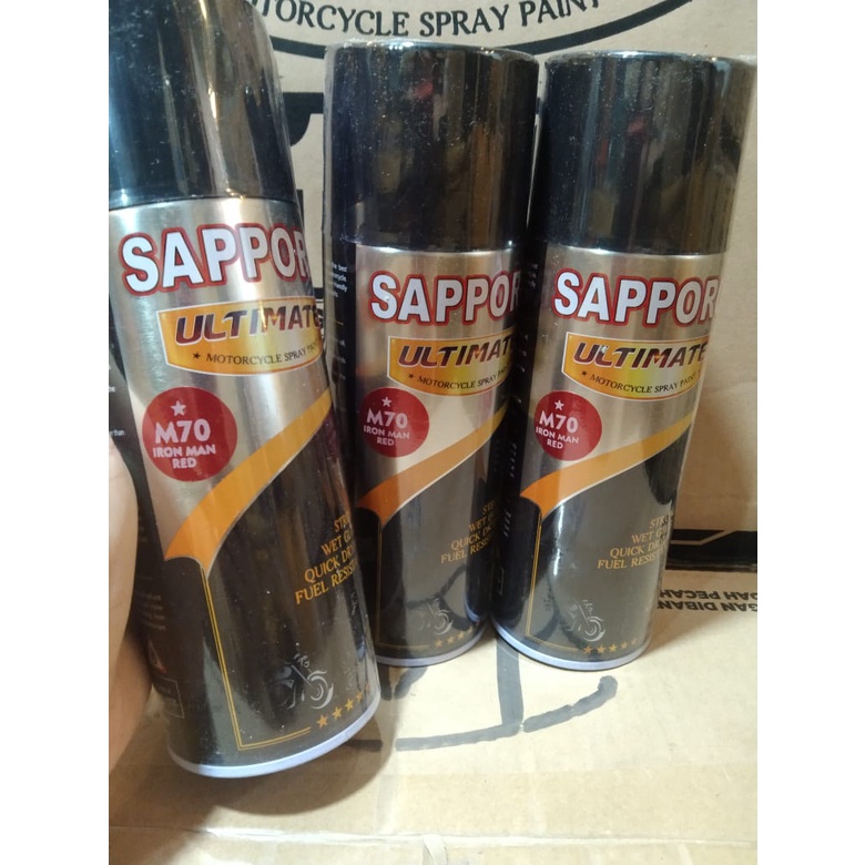 cat spray pilok pilox cat semprot sapporo ultimate saporo M70 Iron man red merah metallic tua merah metalik 400ml