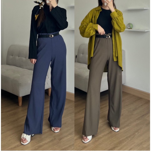 FC- Pants Amara Wanita / Celana  Highwaist Wanita Kulot Crinkle