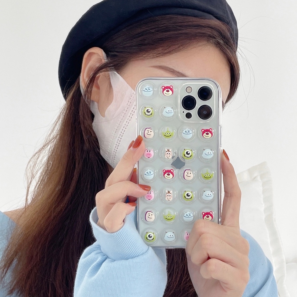 BUBBLE 3D Pop it Tsum tsum iphone 7 8 x xr xs max 11 12 13 14 pro max 14 plus case civer casing