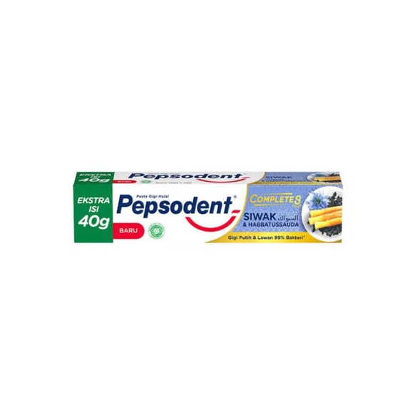 Pepsodent complete 8 pasta gigi odol siwak &amp; habbatusauda 190gr (150 + 40 gram)