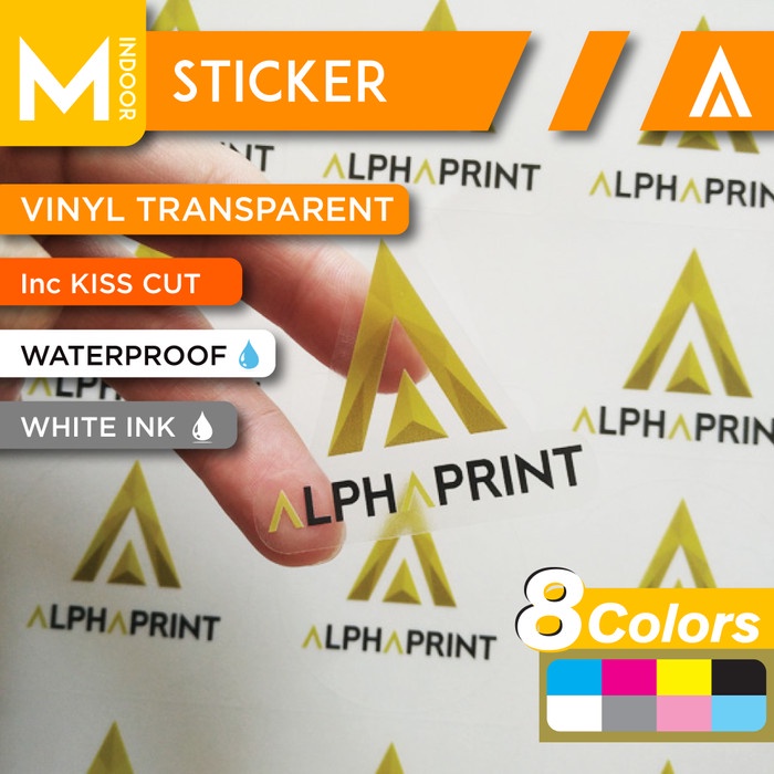 

Sticker Custom Vinyl Transparan Tinta Putih + Warna (Print & Cut)