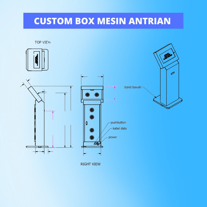

CUSTOM BOX/ENCLOSUR STAND COVER MESIN ANTRIAN.ANJUNGAN,KIOSK