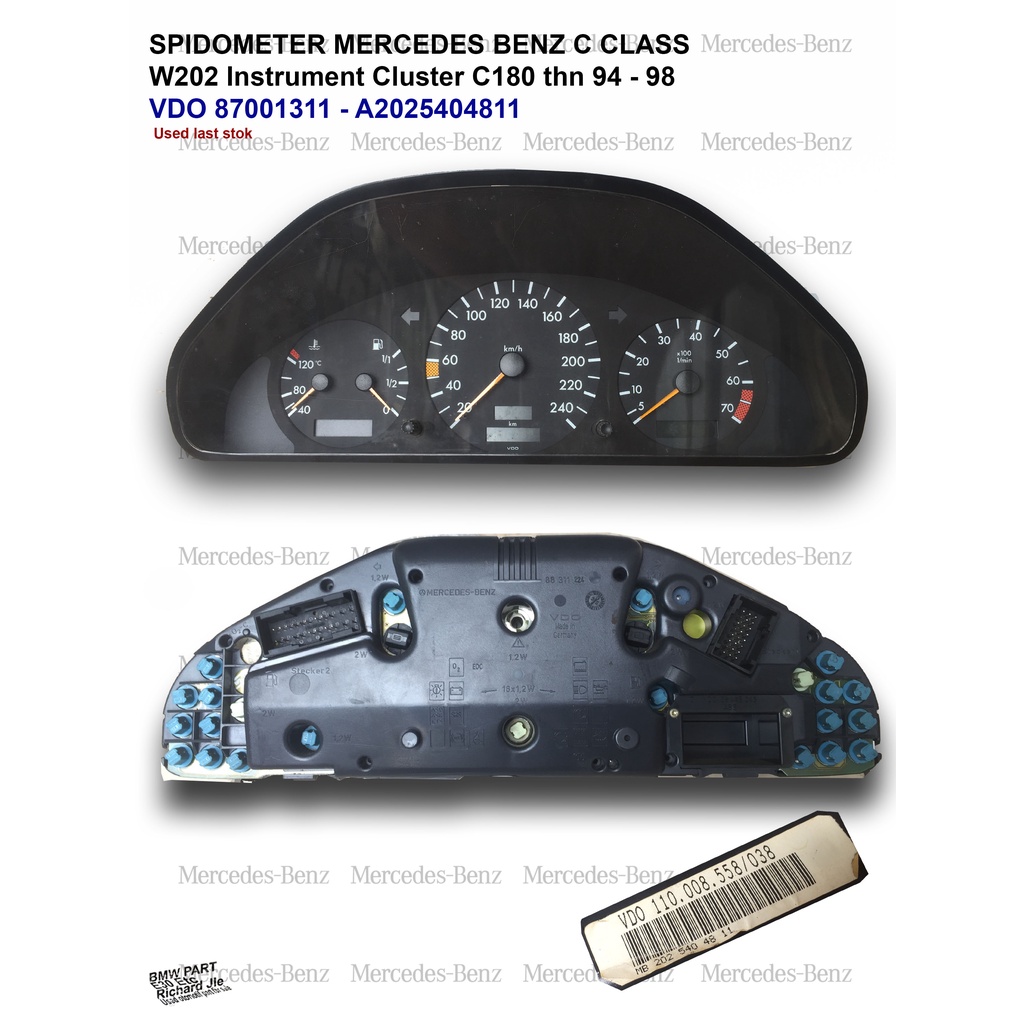 spidometer Mercedes Benz W202 C180 VDO 87001311 - A2025404811