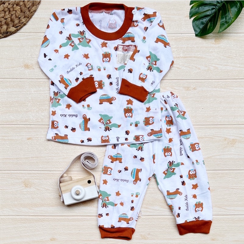 Piyama Bayi DADIDU OWL SERIES Baju Bayi Setelan Kaos Oblong Anak Usia 0-18 Bulan DADIDU Faw Babyshop