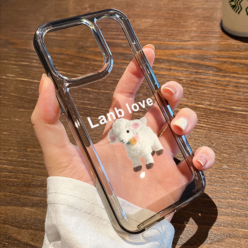 IPHONE Casing Ponsel Lembut Domba Lucu Kompatibel Untuk Casing Iphone14 11 13 12 Pro XS Max X XR 78 6 6S Plus Cover TPU Transparan Tahan Guncangan