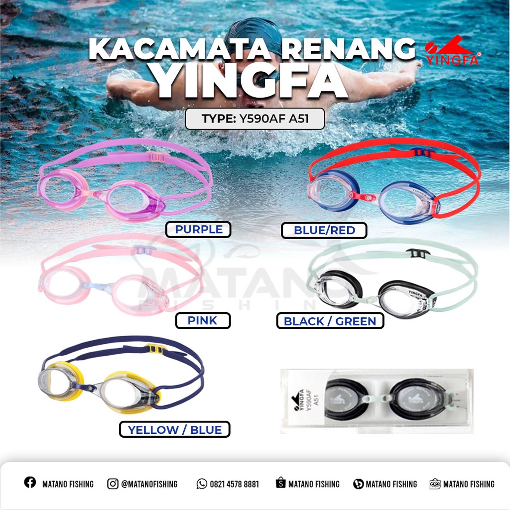 KACAMATA RENANG YINGFA 590 AF A51 SILICONE