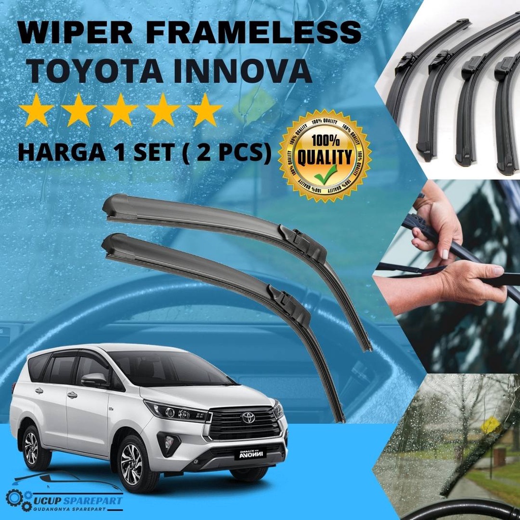 Wiper Innova Sapuan Kaca Mobil Model Frameless Banana Karet 1 Set Variasi Wiper Mobil Toyota Kijang 