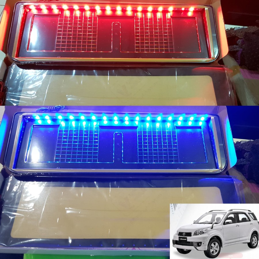 Dudukan / Plat Nomor Mobil Akrilik Izy Lampu 46CM Rush old