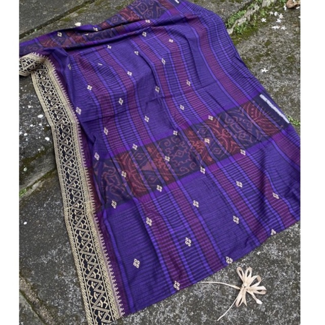 Saput Endek Semi Songket / Saput Songket Ungu / Saput Kekinian