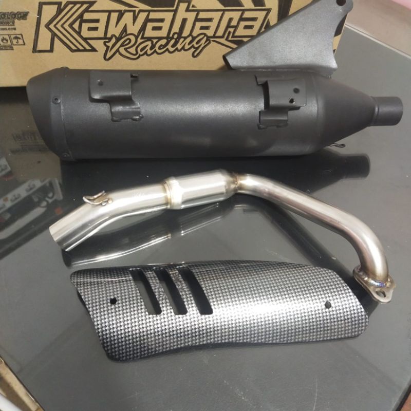 KNALPOT ALL NEW SCOOPY 2021 GENIO BEAT NEW KAWAHARA CARBON ASLI knalpot genio knalpot racing scoopy 