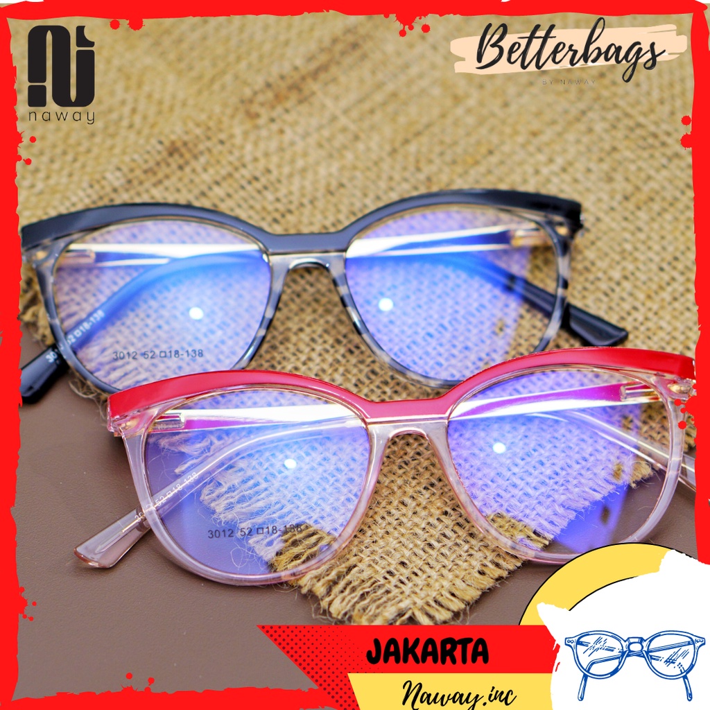 Frame Kacamata Model Korean Cat eye Wanita 3012