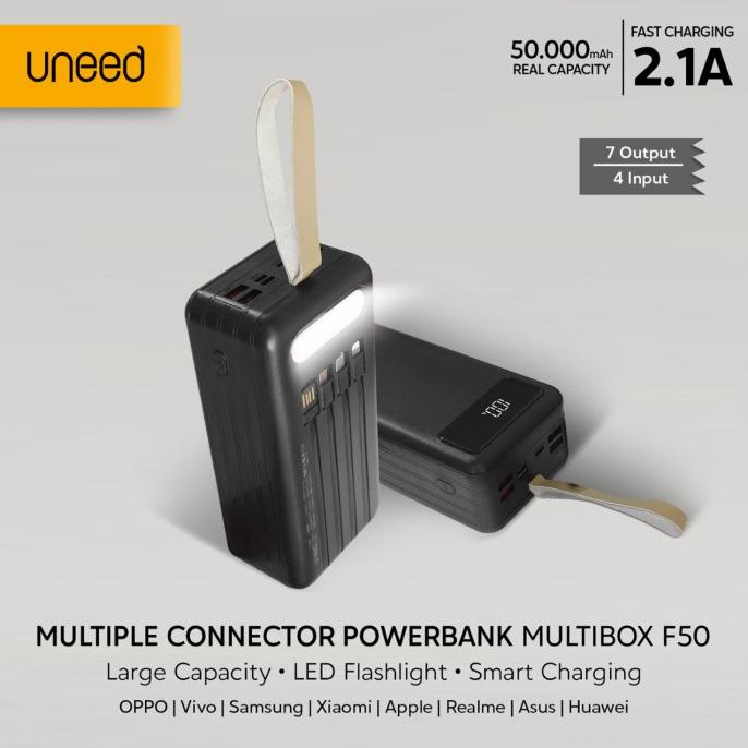 Uneed Powerbank 50000Mah Built In Cable Fast Charging 2.1A - Upb245