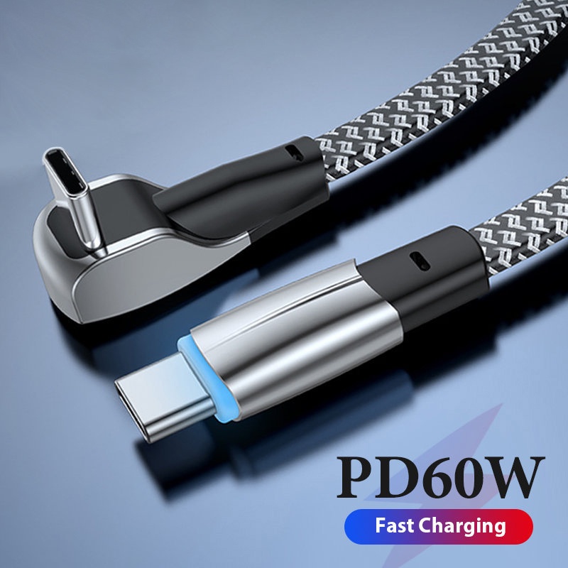 Reflektif Braided Wire Elbow PD20W USB C to 8-Pin Cable Untuk i-Phone14 13 Pro Max Type C Kabel Pengisian Cepat Flat USB Data Wire