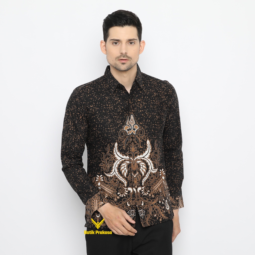 Kemeja Batik Prakasa Motif Janu Caraka Slimfit Lengan Panjang Batik Solo