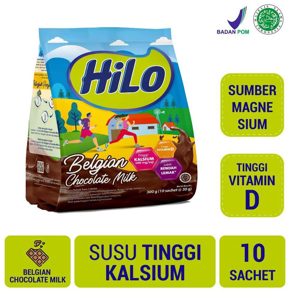 

[PRODUK QSEQ8] HiLo Active Belgian Chocolate 300 gram (10 Sachet) - Susu Tinggi Kalsium 0V0