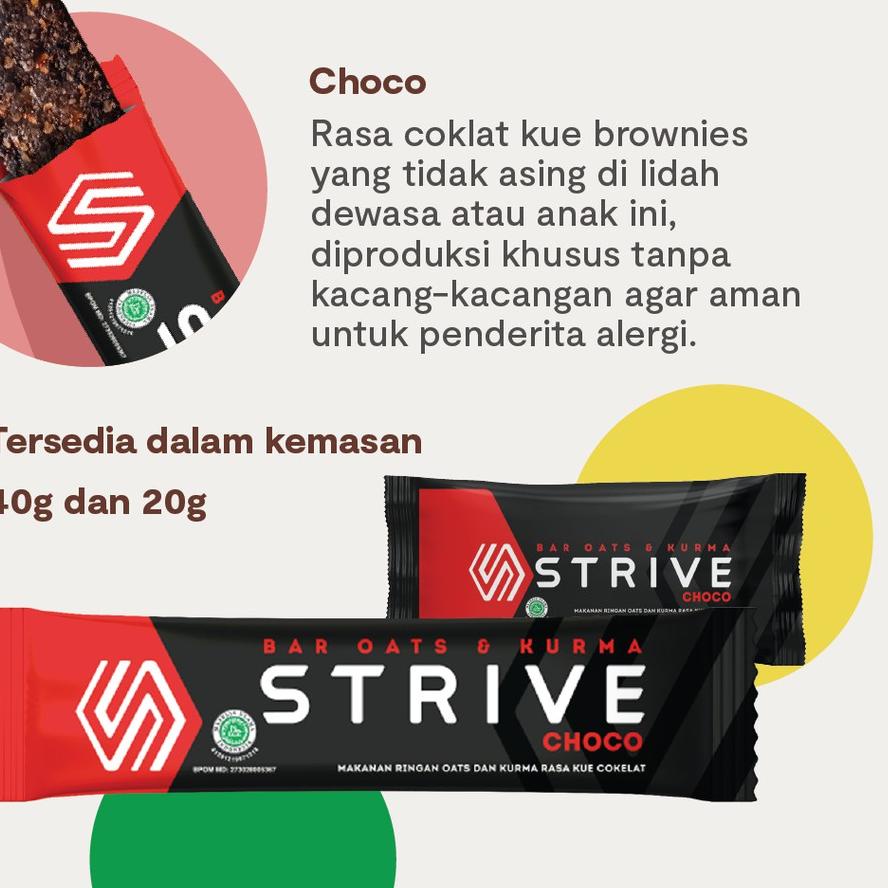 

FREE ONGKIR!Strive Energy Bar Choco (Fullbar) - 40 gr x 6 pcs|KD9