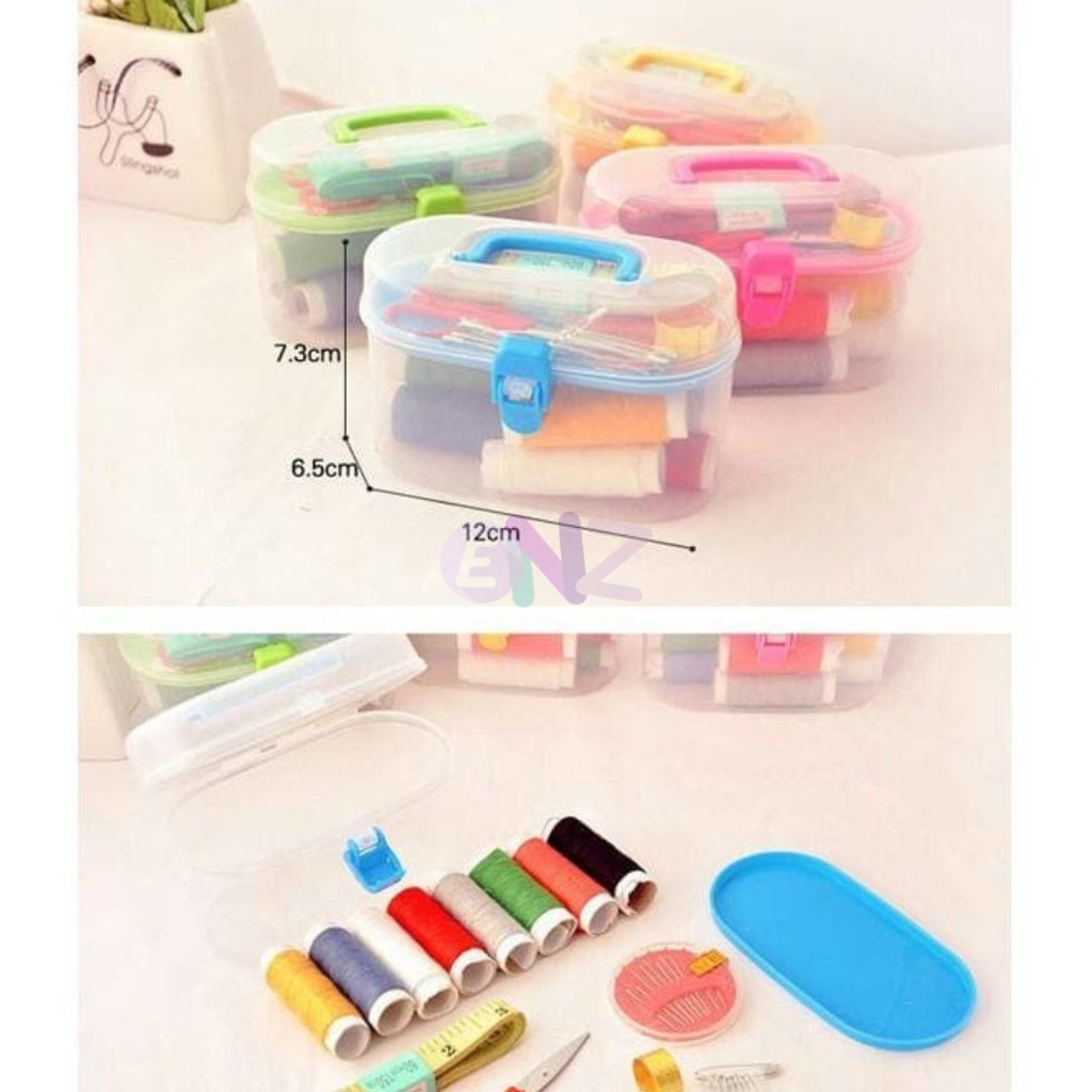 ENZ ® PERALATAN JAHIT SEWING KIT / SET ALAT JAHIT JARUM DAN BENANG / PERLENGKAPAN MENJAHIT DENGAN 8 PCS BENANG 1246