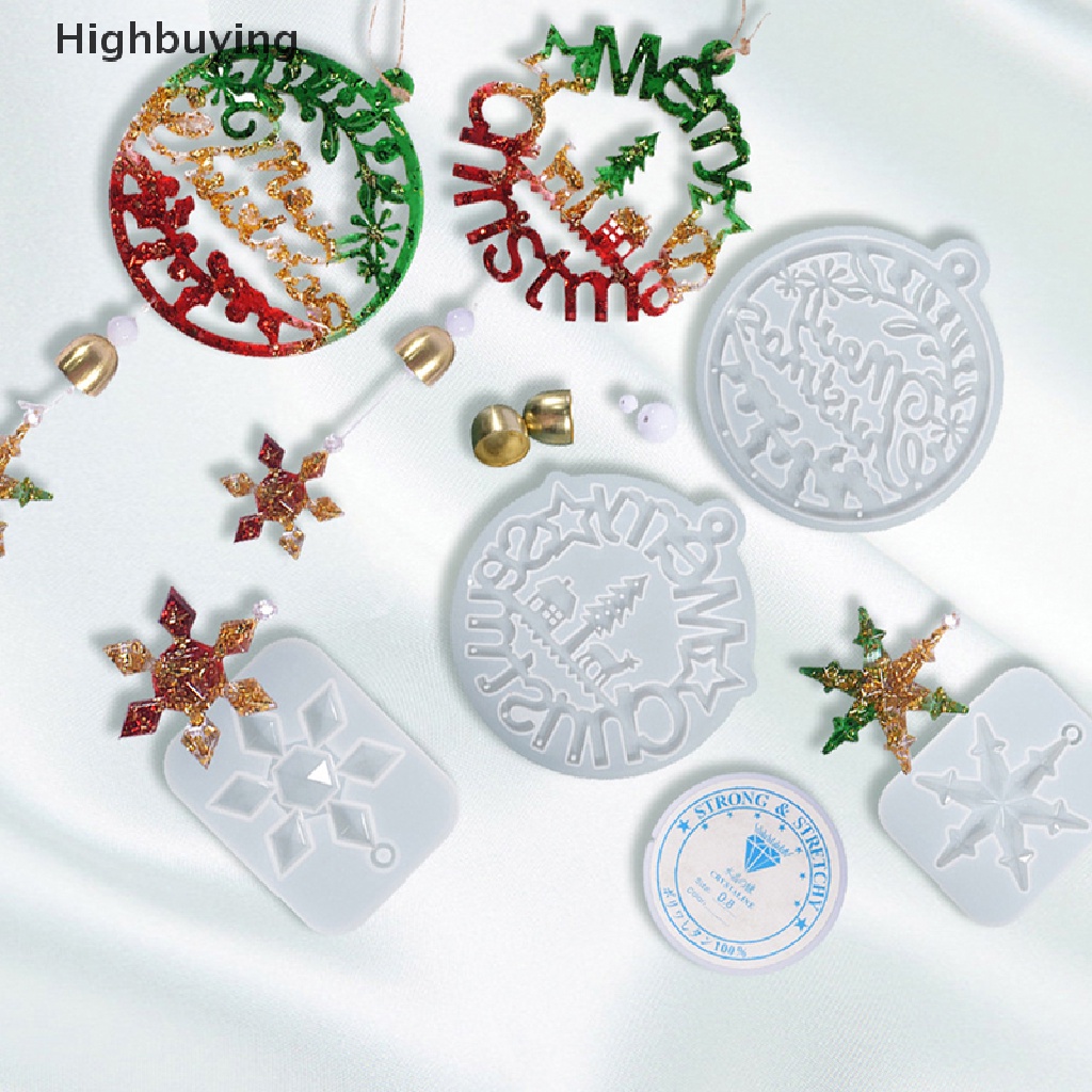 Hbid Natal Cetakan Silikon Lonceng Angin Cetakan Snowflake Pendant Mold Making Tools DIY Resin Epoxy Casg Mold Home Handmade Dekorasi Ornamen Glory