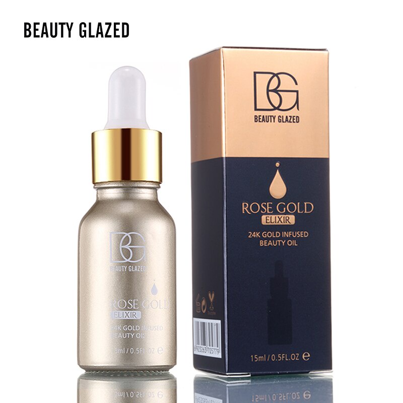 Beauty Glazed Rosegold Elixir 24K Infused Beauty Oil Serum Gold Serum Moisturizer Serum Anti Aging Serum Beauty Glazed