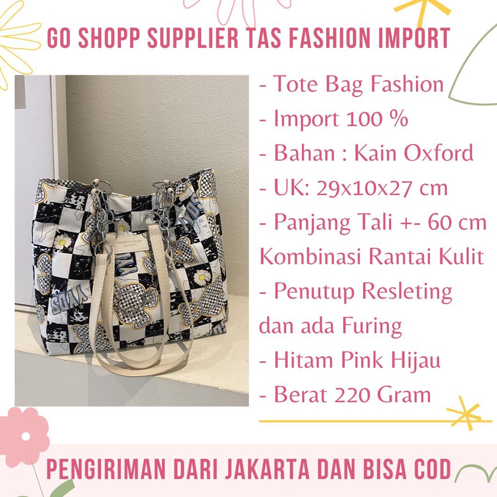 Tas Selempang Bahu Tote Bag Aesthetic Wanita Resleting Import Fashion Korea Terbaru - Shoulder Bag Wanita Kekinian TE11