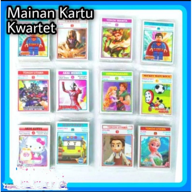 Mainan Kartu Kwartet Kartu Kwartet isi 32pcs