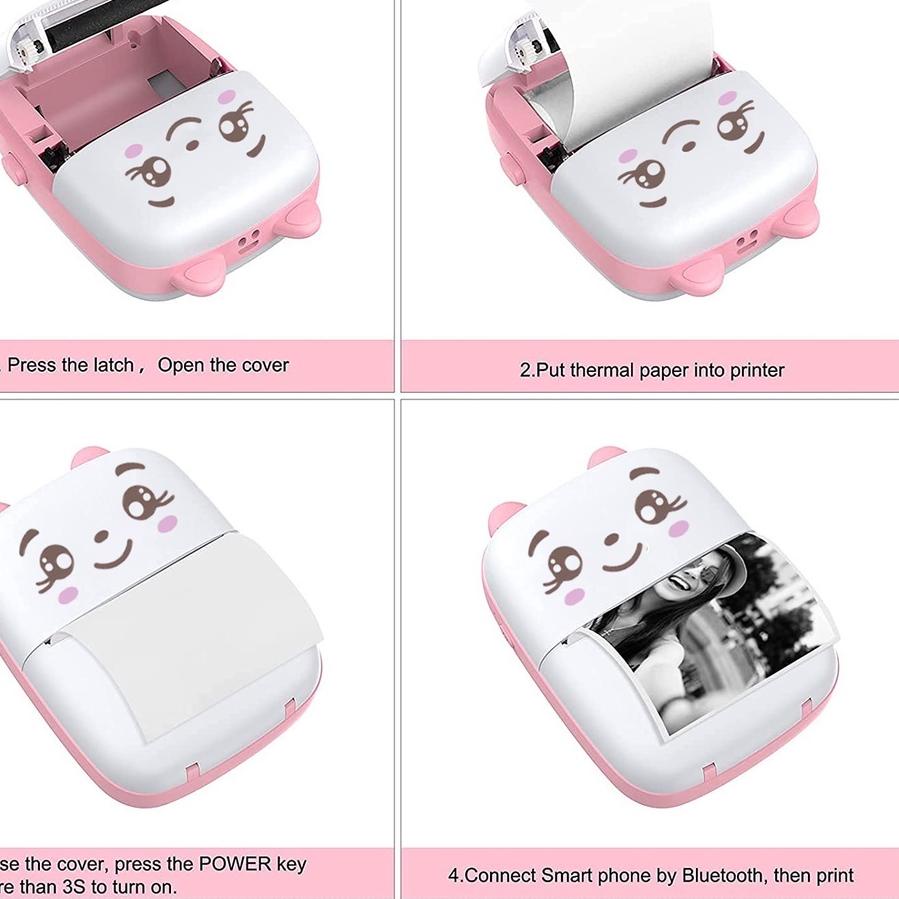 Promo Printer Mini Portable Photo Cartoon Thermal Print Camera Bluetooth Wireless / Mini Printer / P