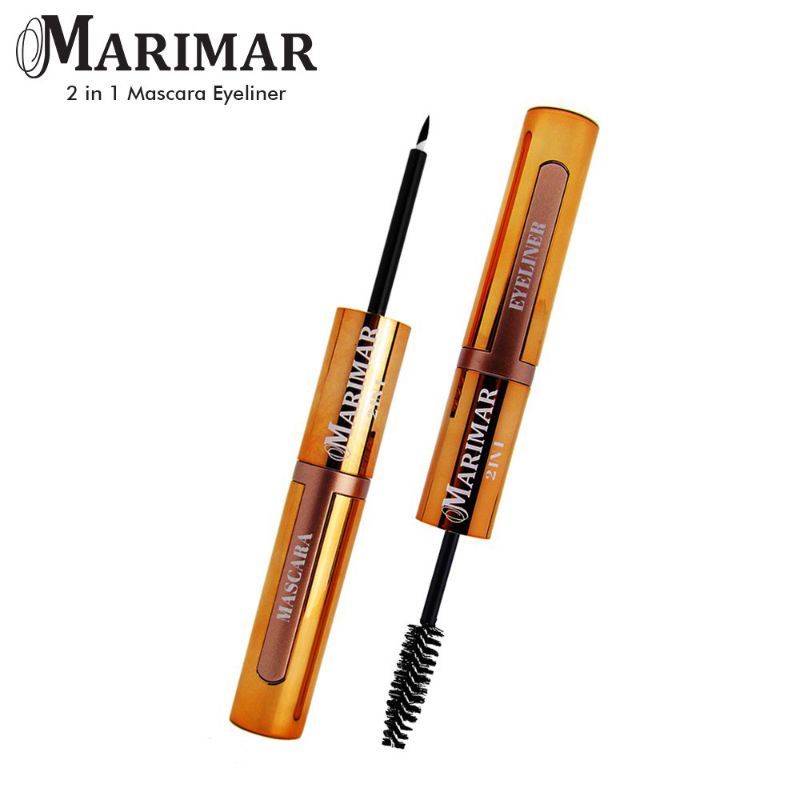 MARIMAR 2in1 Mascara &amp; Eyeliner Black BPOM | Waterproof &amp; Volumizing
