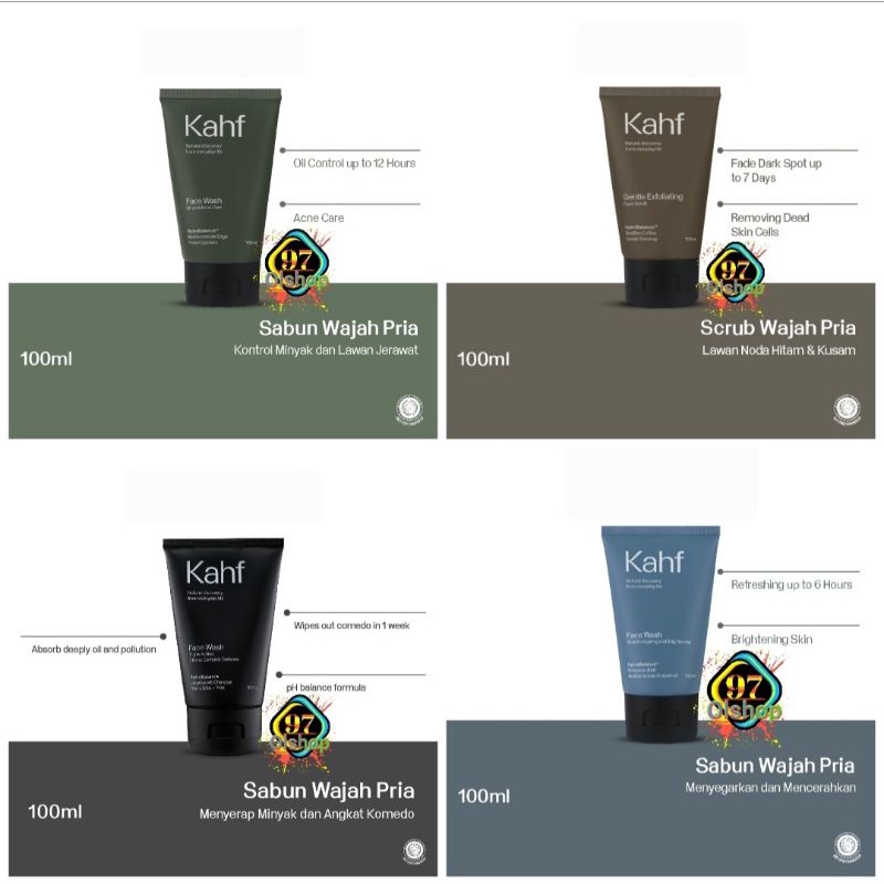 Jual Kahf Facial Wash Sabun Cuci Muka Pria ~ 100ml | Shopee Indonesia