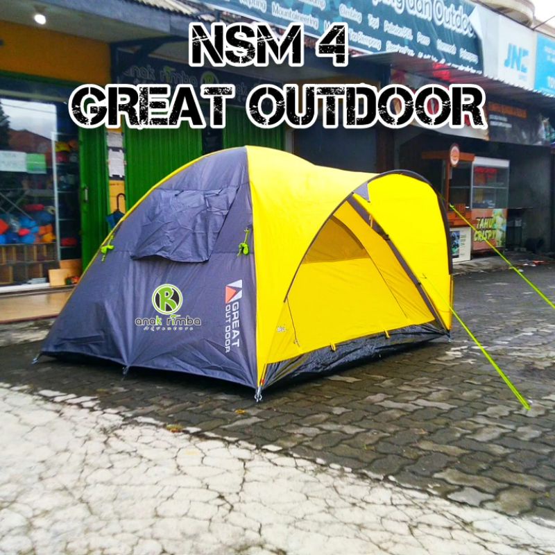TENDA DOME NSM 4.0 FRAME KUNING GREAT OUTDOOR KAPASITAS 4 ORANG, Harga Perkarton isi 4 Pcs Tenda Dom