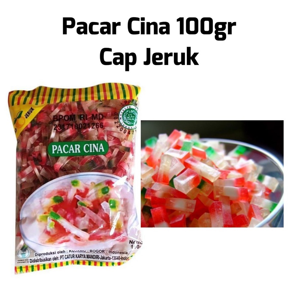 

Pacar Cina Cap Jeruk / Sekoteng 100gr / Sagu Mutiara Warna HALAL