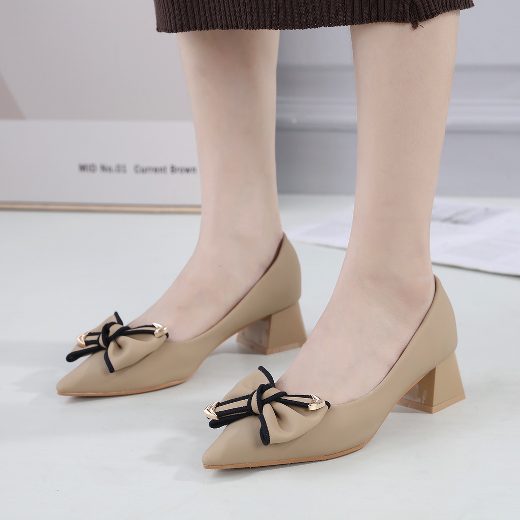 JISO RYONA KERINA-60 Sepatu High Heels 4,5cm Import Sepatu Hak Chunky Wanita