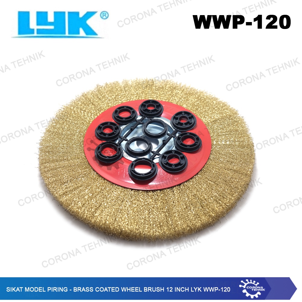 WWP-120 - Sikat Model Piring - Brass Coated Wheel Brush 12 Inch LYK