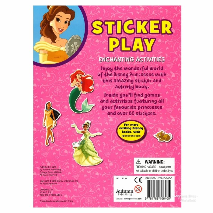 

Buku Anak Play Enchanting Activities Disney Princess Over 60 Stickers #Original